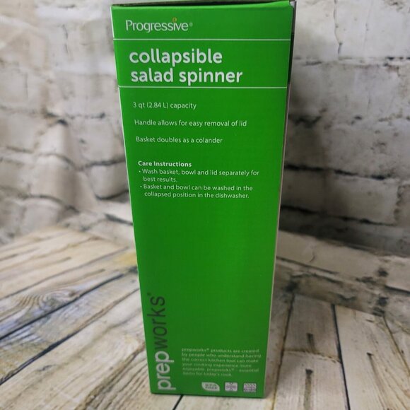 NIB Prepworks by Progressive Collapsible Salad Spinner - 3 Quart - Picture 2 of 3